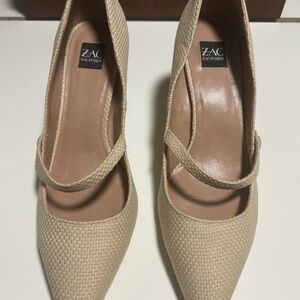 Zac Posen Women's Textured Tan Heels